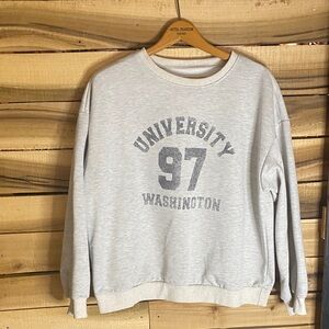Dazy University of Washington crewneck Sweatshirt size large gray polyester